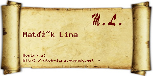 Matók Lina névjegykártya